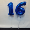 Vloer decoratie folie cijfer met helium
